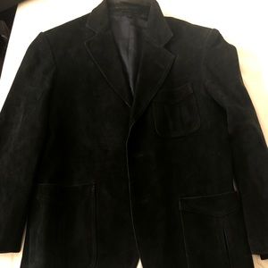 Genuine sued leather jacket black medium